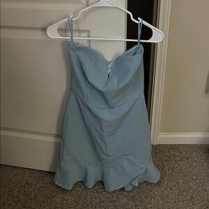 She and Sky Light Blue Mini Dress